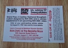     1987 RUN DMC & BEASTIE BOYS CONCERT MY ADIDAS HIP HOP RAP NOT RAVE FLYER 
