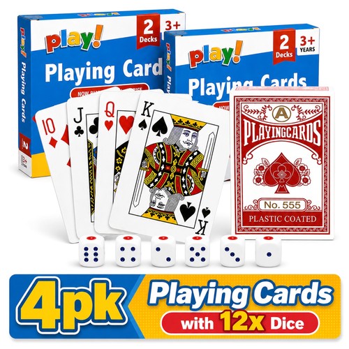 4pk playing cards - with, 12