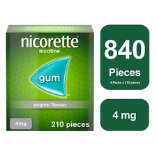 Nicorette Original 4mg Gum 4 x 210 - 12 Weeks* Bundle Total Gum 840