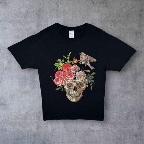 Goth floral bird - floral,