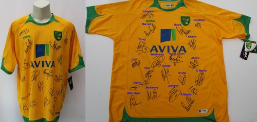 Norwich city home shirt signed - city,