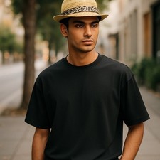 Magid Straw Fedora Hat Leopard