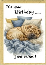 Shar Pei Dog (4"x 6") Birthday