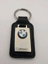 Genuine BMW Cotswold Leather & Chrome Keyring Fob Free Postage 
