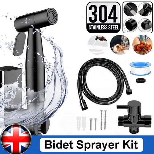 Black bidet toilet spray kit - black,