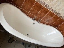 Roll Top Double Slipper Cast Iron Bath