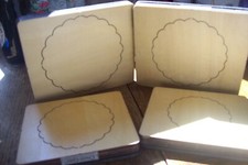 Great  set of  4 used wooden dies scallop circle matting & layering  plates 