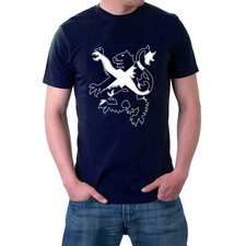 Scottish T-shirt Lion Rampant SNP Scotland Saltire Rugby Football Flag Tee