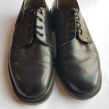 TredAir men black leather shoes rubber soles UK7.5 Euro41 US8.5 England vintage