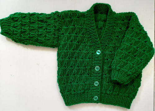 Hand knitted babies - hand, cardigan