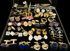 Lot Vintage Antique Cufflinks Incl Enamel, Pictures, Bits Of Interest. Large Lot
