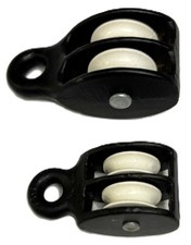 METAL LIFTING DOUBLE PULLEY Rope/Cable/Cord Holder with Epoxy Black Coating
