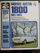 SP Manual MORRIS-AUSTIN 1800 MK1 MK2 CAR WORKSHOP MANUAL 1964 1972 Series 66