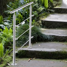 201 Stainless Steel Handrail Steps Balustrade For Indoor Outdoor Stairs Decking