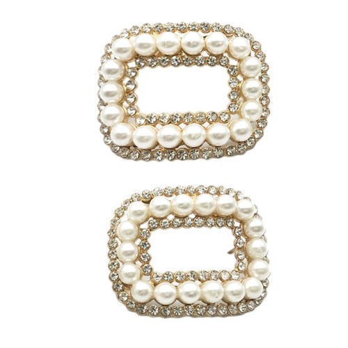 Women rhinestone shoe clips - rhinestone,