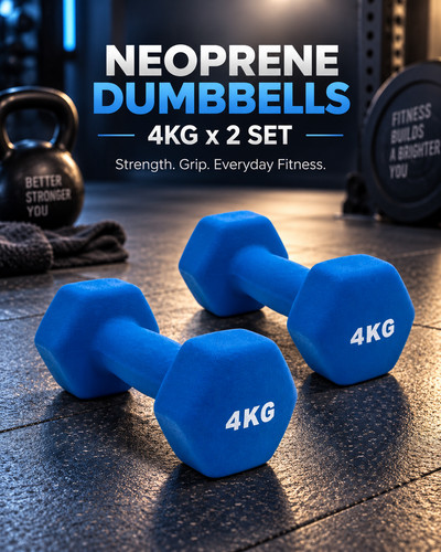 4kg neoprene dumbbells set - neoprene,