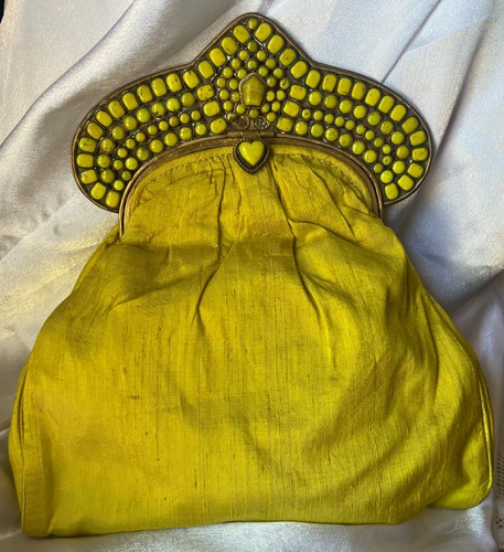 Yellow silk vintage - vintage, purse