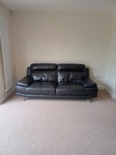 Harveys Black leather Genoa 3