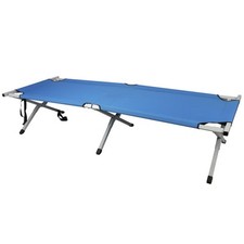 6 Leg Folding Camping Bed Single Portable Steel Frame Carry Bag Included