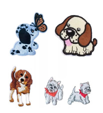 Westie Terrier Dalmatian Beagle Dog Puppy  Iron-On Motif Patch Child / Adult