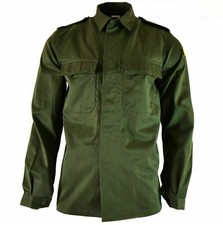 Belgian Army Field Jacket Combat Military Shirt BDU Olive Green Surplus Vintage