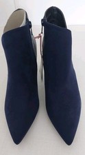 TU Sole Comfort Navy Faux Suede Ankle Boots Heel Smart Office Evening UK6 NEW