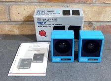 Vintage Waltham WE111 Mini Portable Stereo Speaker System Blue