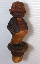 Vintage ANRI Hand Carved Mechanical Bottle Stopper Cork RARE Forties Yakker