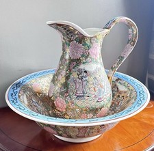 Huge Chinese Jug And Bowl Set