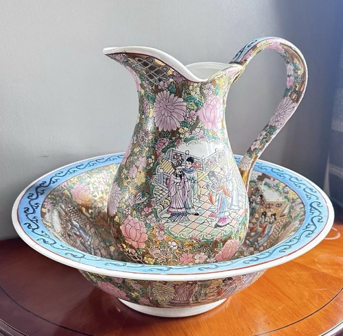 Huge chinese jug and bowl - jug,