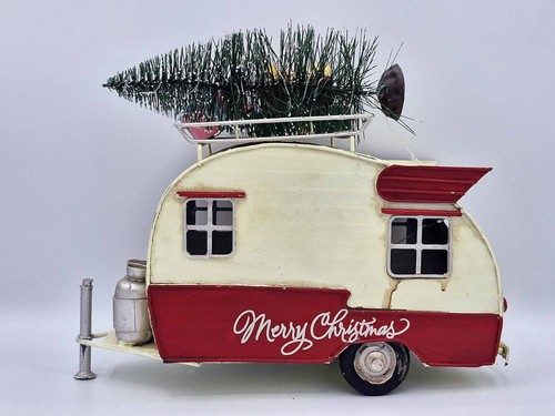Vintage christmas caravan - vintage, with