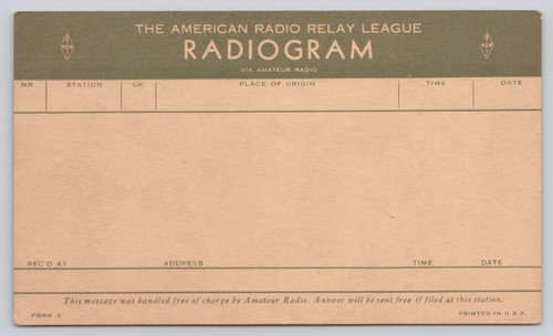 Arrl radiogram blank form - form, 4