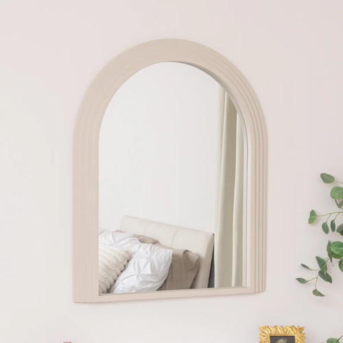 Large beige arched - large, mirror