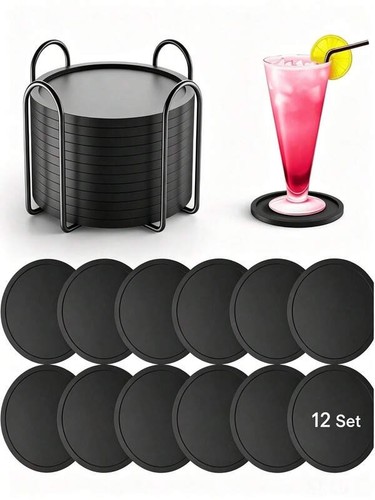 12pcs silicone coasters with - 6/12pcs,