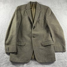 VINTAGE Cambridge Irish Wool Blazer Mens Medium Green Thornproof Heavyweight