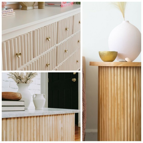 Half round dowels fluted - round,