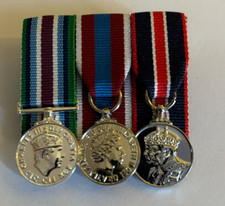 CIIIR Wider Service Medal MinI +Queens PJM +  KCM 23 Miniature Court mounted set