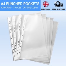 A4 Clear Punched Pockets