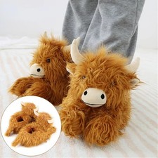 Winter Highland Cow Slippers