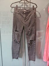Womens Black Ripped Jeans Size 14