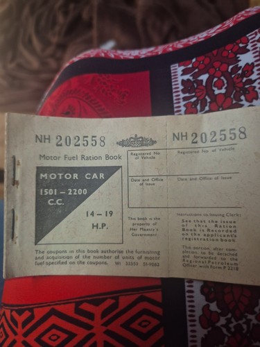 Motor fuel ration book - fuel,