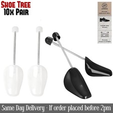10x PAIRS OF SHOE TREE TREES MAINTAIN SHAPE SHOES FOOTWEAR PLASTIC WHITE UK