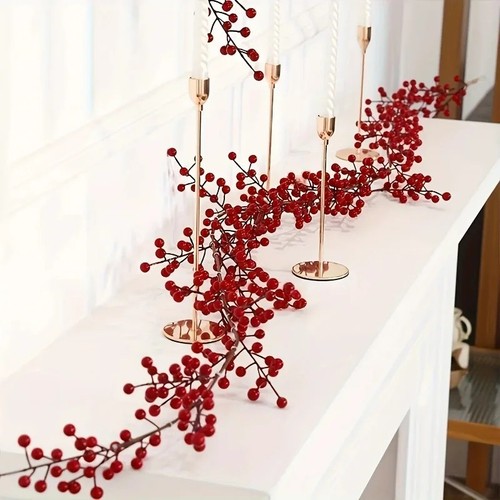 Artificial red berry garland - artificial,