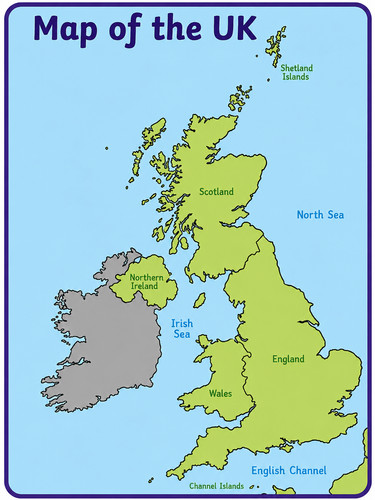 Laminated map the uk - a4,