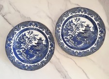 Burleigh Blue Willow Plate 21cm Pair Set
