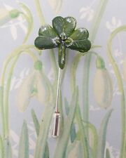 SHAMROCK PIN Clover Pin Lucky Brooch St Patrick Ireland HANDMADE HAND PAINTED