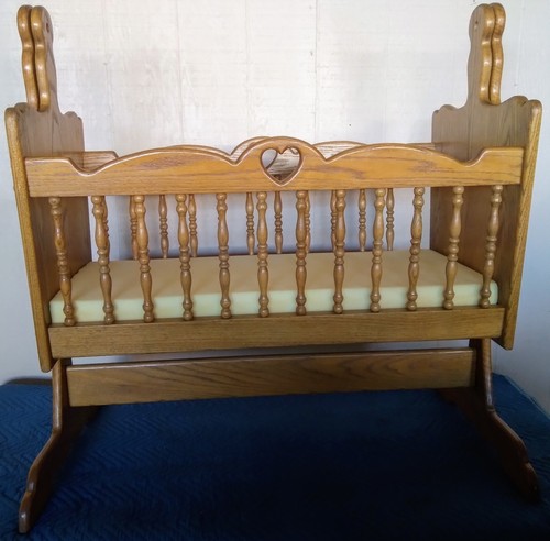Handcrafted wooden baby cradle - wooden,