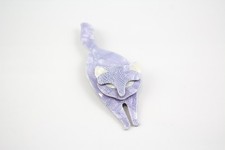 Lea Stein Brooch Bachus Cat Early Plastic Lilac Signed Branded