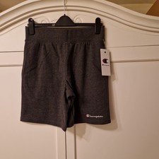 Champion Mens Small Script Logo Shorts Granite Heather Size M
