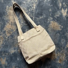 Gucci Monogram GG Tote Handbag Shoulder Bag cream